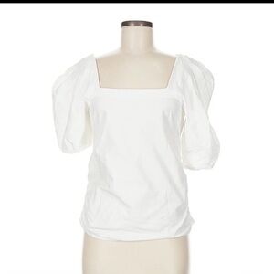 ZARA BALLOON SLEEVE SQUARE NECK STRETCH TOP
